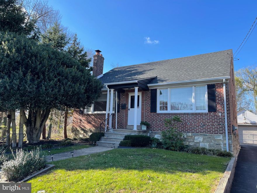 Amazing move in ready, spacious 4 bedroom, 1 bath brick Cape Cod in Rockledge Boro.  Walk into the living room with beautiful hardwood floors which travel throughout most of the first floor. Plenty of natural light soaks in from all angles. There is a formal dining room complete with chair rail and great views of the Loney Trail. Step into the large eat it kitchen complete with pantry closet, gas cooktop and wall oven. Down the hallway you will be greeted with two great sized bedrooms, full bath and coat closet.  The upstairs offers 2 additional large bedrooms and a hall cedar closet.  The home is very bright with lovely views from every angle in the home. Full basement allows for plenty of storage and laundry area. Walk out the back door to a huge fenced in yard that backs up to a wooded area and 1 car garage. Walking distance to restaurants, shopping and adjacent to the Loney Trail.