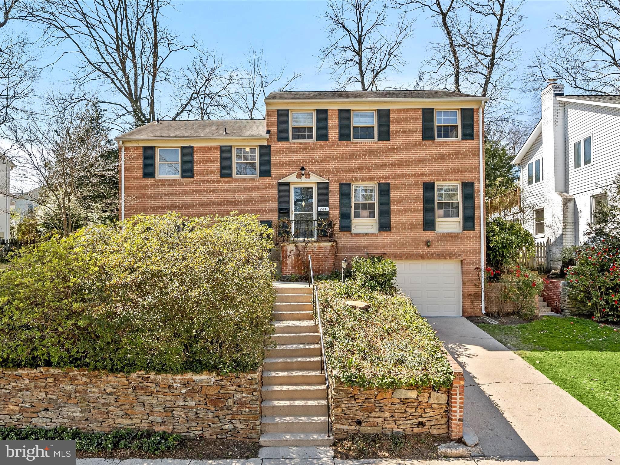 This renovated, spacious home offers an amazing location near the new Westbard Square, Capital Crescent Trail, and easy access to DC or 495. Completely painted from top-to-bottom, floors professionally cleaned and restored, and numerous upgrades throughout. This stately home is deceptively large and features five levels, including a two-story, roughly 1,200 sq. ft. rear addition. The six bedroom floorplan provides ample room for multiple home offices, and includes three remodeled ceramic tiled full baths plus a half bath. Enjoy the vaulted ceiling in the primary suite with a large walk-in closet, adjoining spa-like primary bath with classic soaking tub, skylight, dual sinks, and large ceramic tiled shower. The kitchen features an adjoining breakfast room with sliding door access to the rear flagstone patio, granite and quartz countertops, stainless steel appliances, including a new refrigerator, island seating and updated lighting. A main-level den/family room off the breakfast room offers custom built-in wood shelving, a large entertaining-sized dining room, formal living room and entry foyer. The upper two floors feature the primary suite and five additional bedrooms (none below grade). A walkout exit to the backyard is available from the lower level from the spacious recreation room with fireplace that also offers a convenient half-bath. The lowest level includes a utility room with HVAC, laundry, a practical storage room, and entry to the oversized one-car garage. The home is situated in an ideal location just a few steps from all the amenities soon to arrive at the new Westbard Square shopping area including the brand new Giant Food mega-store. The house is also just a block or so to Whole Foods Market and other specialty stores, plus convenient nearby access to the Capital Crescent Trail with access from D.C. to Silver Spring, and is situated in the popular Whitman High School cluster. Plan to visit the open house on Sunday, March 24th from 1-4 PM.