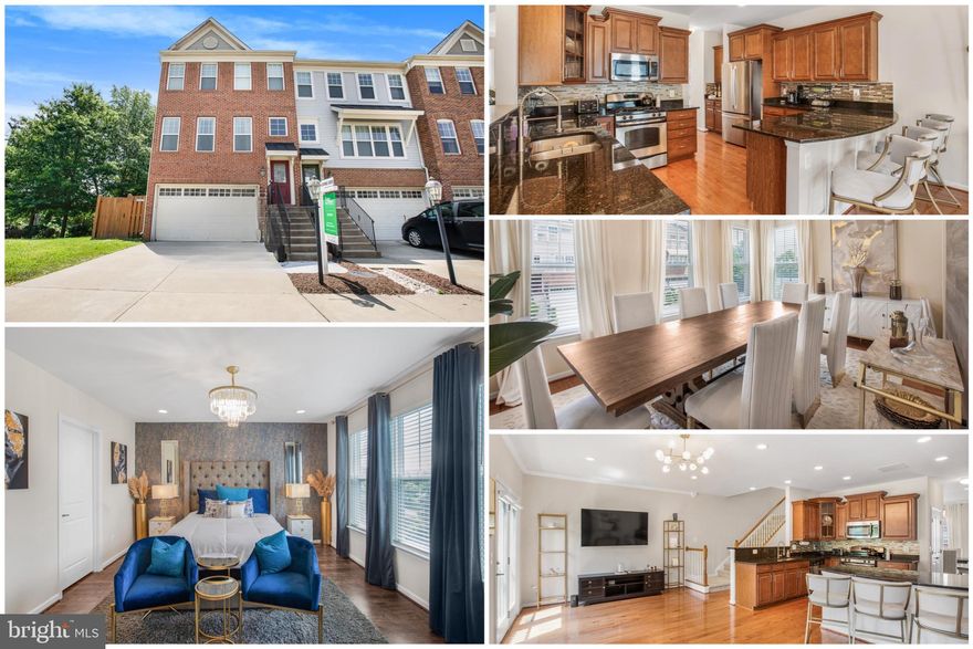 PRICE IMPROVEMENT- Experience the perfect blend of comfort and convenience in this beautifully maintained 4-bedroom, 3.5-bath end unit townhome with an attached 2-car garage! The open-concept main level flows effortlessly, making it ideal for everyday living and entertaining, while the sunlit interior features hardwood floors and recessed lighting throughout. Enjoy the formal living and dining rooms, along with a cozy family room adjacent to the gourmet kitchen, which boasts granite countertops, stainless steel appliances, and a breakfast bar.

The upper level includes a generous primary suite with an en-suite bath and spacious closet, complemented by two additional bedrooms perfect for family, guests or a home office. The expansive lower-level fourth bedroom with a full bath opens to a private, fully fenced backyard, enhancing your outdoor experience. This home is ideally located in a townhome section with extensive visitor parking just steps away—making it perfect for hosting. Backing to lush trees adds privacy and a serene natural view, creating a rare ambiance for townhome living. Nestled in a quiet yet well connected area of Chantilly, you'll be close to shopping, dining, parks, and commuter routes, ensuring long-term value in the very desirable South Riding.