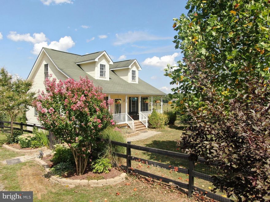 Lovely 3 bed, 2 and a half bath Cape Cod with 3 stall barn located on 5 scenic acres with fenced fields.  East of Winchester, minutes from Rt 7! Home features spacious living room and eat-in kitchen. Large ground floor master suite includes two spacious closets and a full bath. Ground floor has lovely hardwood floors and 9 ft ceilings.   Home features also include living room with pellet stove, eat-in kitchen & master suite on main living level for your convenience.  Second level has two good-sized bedrooms with a Jack & Jill bath. Home also offers a full, unfinished walk up basement for ample storage. All appliances are here for you, including built in microwave and washer & dryer. Outside there are two storage sheds, a 48'x24' barn with 3 stalls and tack room, 2 fenced paddocks, one with a run-in shed. Partially invisible fenced. Shared pond adds to the pretty views from the lovely porch. High speed internet available. Located minutes from Rt 7 East of Winchester for easy commuting. Bring up to two horses, goats or cows! View by appointment only.