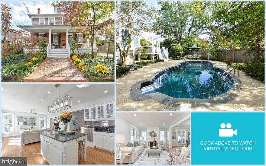 MULTIPLE OFFERS!  SOLD $53K ABOVE LIST IN 10 DAYS! Elegance abound in this beautiful, renovated 5 bedroom, 4.5 bath colonial with 2 LEVEL ADDITION in desirable Rosemont Park conveniently located just a few blocks to Braddock Rd and King St Metro Stations.  You'll love the open and bright floor plan with abundant windows, hardwood flooring on 2 levels, recessed lighting and crown molding.  Gourmet kitchen with rare granite countertops, tile backsplash, gas stove with convection oven, pantry and center island with breakfast bar.  Sun-filled family room with modern ceiling fan, access to deck and elegant dining room with modern chandelier is perfect for family and friends gatherings.  Formal living room boasts a wood-burning fireplace with mantel. Main level study room with pocket door and ceiling fan.  Expansive master suite with vaulted ceiling with fan, new American cherry hardwood flooring, 2 closets including an oversized walk-in closet with organizers and large sitting room.  Spa-like master bath boasts separate vanities, skylight and heated floors.  3 more upper level bedrooms and a 5th bedroom on the top level offers privacy.  Walk-up lower level with rec room can be customized to fit your needs.  Convenient upper level washer and dryer and 2nd set of washer and dryer in the lower level.  Additional storage in the attic.  Deep private driveway provides plenty of parking.  The fully fenced side and backyard is a private outdoor oasis complete with pool, patio and deck with pergola.  You can't beat the location!  .Walking distance to elementary and middle schools.  Enjoy plentiful shopping, dining and entertainment options in nearby Del Ray and Old Town.  Minutes to major routes - Braddock Rd, King St, GW Parkway, I-395, I-495, I-95 & Reagan National Airport.