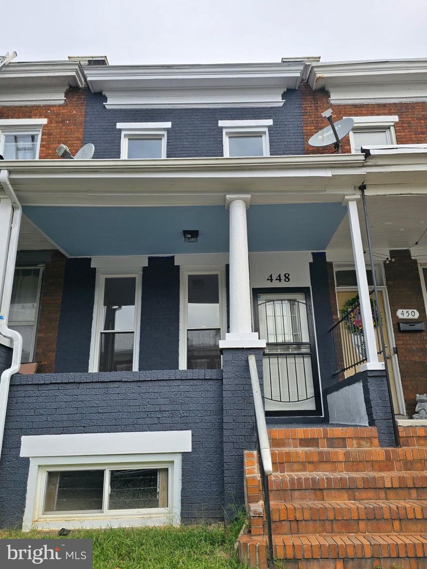 The 1 st thing you notice when you step inside this beautifully rehabbed porch front
townhome is the light. With 2 skylights on the 2 nd floor, a southern exposure and
large new replacement windows throughout, sunlight pours in to create a warm
and welcoming space. The light shines on the refinished hardwood floors in the
Living and Dining Room space as you walk in the front door. The 1st floor has an
open floor plan that flows though this area to a half bath and a huge gourmet
kitchen. The L – shaped kitchen layout makes maximum use of the area, providing
cabinet space galore. An island breakfast bar with granite counter tops can seat 4
comfortably for meals and will be a natural gathering spot when friends are over.
The kitchen appliance package greatly enhances what you’ll experience, with a 27
cu. foot side-by-side refrigerator, with ice and water through the door; a gas range
that has both convection oven and air frying capabilities in addition to a middle grill;
over the range microwave and dishwasher to complete the package. Granite
countertops complete the look. The 2 nd floor features 2 large bedrooms – one at
the front and one at the back to create a sense of privacy for everyone. The Master
suite features a walk-in closet and full bath beautifully laid out and tiled. There is a
2 nd full bath with shower/tub combo and skylight off the hallway by the back
bedroom. In the basement, a private space of approximately 400 square feet, with
a full bathroom, has been created that can be used as a 3 rd bedroom or private
work area. The entire house has abundant closet and storage space making it
easier to keep the house organized and clutter free. There is a fenced yard and
garden out back – perfect for grilling or letting your new puppy out for play. This is
worry free home ownership, as all the framing, insulation, plumbing and electric
service is new, permitted and inspected. The furnace is also new, as are all the
replacement windows. The house is located on a great block, in an up and coming
neighborhood, with many long-time home-owners as well as newer, younger
neighbors. Walk 2 blocks to Peabody Brewing, 4 blocks to the Waverly Farmer’s
Market, JHU, and all that Charles Village has to offer.