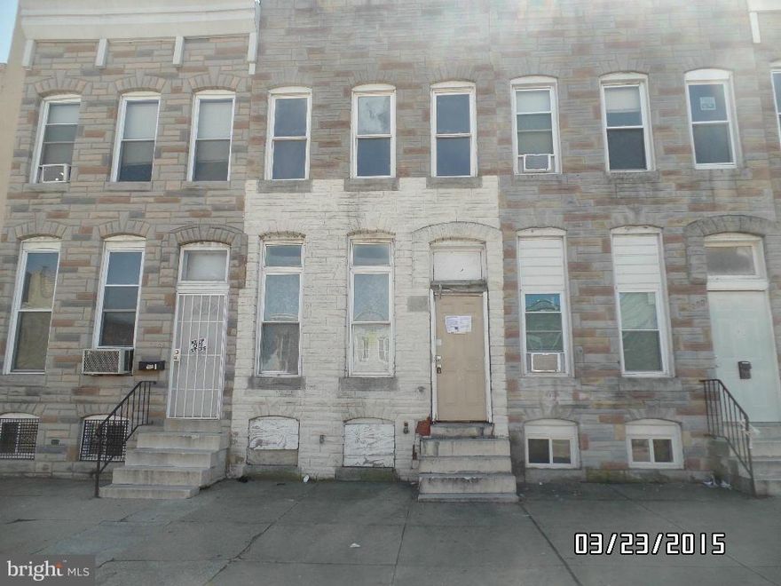 Fannie Mae Homepath Property.  Wonderful chance to own this value priced home.  Enjoy nice room sizes and ample rear yard space that is perfect for warm weather outdoor activities.  Use the unfinished basement as added storage or finish for more living space.  Conveniently located to Carroll park golf course and a short drive to Downtown Baltimore!