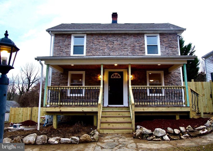 Exceptional 4 BR 2.5 BA rental in Ruxton! Interior is all new including woods floors, windows, walls, kitchen, baths. Kitchen w/ SS appliances and granite counters, island with breakfast bar. Open Living/Dining space has stone wall with electric FP, surround sound hard wired & blue tooth. 4 BR, 2 BA on upper level. Lower level rec rm, laundry room with lots of storage. Lg deck, fenced yard. Great Schools!