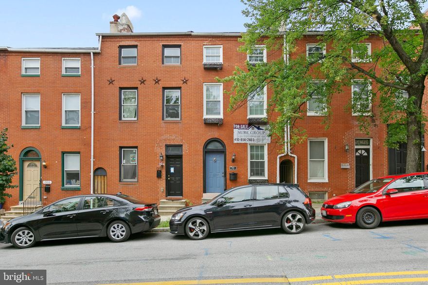 GORGEOUS NEWLY RENOVATED 15 FT WIDE 3 STORY HOME LOCATED IN THE HEART OF UPPER FELLS POINT NOW AVAILABLE. GLISTENING HARDWOODS CASCADE THROUGHOUT. ENJOY CUSTOM CREAM CABINETRY, FRESH PAINT, IMPORTED TILE, DARK GRANITE COUNTERTOPS, SS APPLIANCES IN THE DESIGNER CHEF'S KITCHEN. TONS OF NATURAL LIGHT.  EXPOSED BRICK. HIGH CEILINGS. TONS OF STORAGE. 2 FIREPLACES. WALK-IN SHOWERS. WALK-IN CLOSETS. SPACIOUS 4 BEDROOMS WITH 3.5 BATHROOMS. CLOSE PROXIMITY TO RETAIL SHOPPING, LOCAL DINING, PATTERSON PARK, AND ALL MAJOR HIGHWAYS.