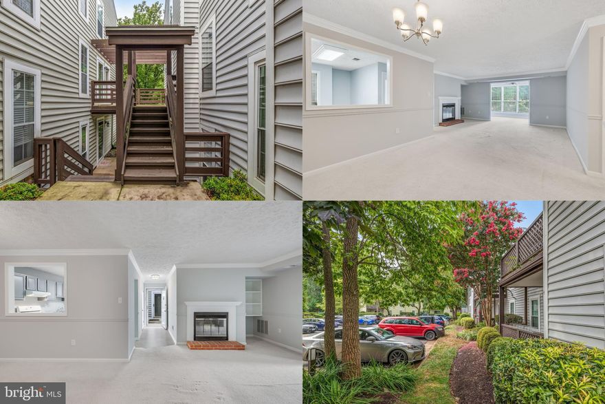 Welcome to The Oakton, where this wonderful one level condo awaits! Enter the friendly, quiet neighborhood with tons of parking, nearby dog park, and community pool. Please note this is not a ground level condo, there are about seven steps to go up to get to the home, but then it's all on one level.  The foyer welcomes you and your guests upon entering with tile flooring and fresh paint throughout. Boasting 1,324 sf, two spacious bedrooms, a sunroom/den, two bathrooms, large kitchen, and a dining area open to the huge living room, allows for plenty of room for all. The primary light filled bedroom has an en-suite bath and generous size walk-in closet.  The living room with a cozy wood burning fireplace has a built-in shelf.  The sunroom/den would be great for an office, exercise area, or crafting area and leads to the balcony, which is perfect for relaxing and entertaining.  You will also love having a large separate laundry room with additional storage. An added bonus is the condo fee includes water and trash. Located in the highly desirable Oakton area with top rated schools, close proximity to fantastic restaurants, shopping, entertainment, and so many other great Oakton/Vienna/Tysons amenities.  How convenient it is also being so close to the Vienna Metro, Route 123, I66, 495, Lee Highway, and other major commuter routes.  Be sure not to miss this one!
