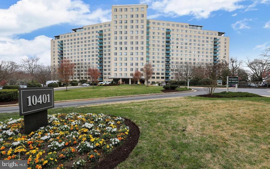 Spacious clean, sunny 1 bedroom unit, with balcony, and with ALL utilities included, even internet and cable! Walk-in closet in bedroom is large. And there's a huge storage room (not the coat closet, that's separate) just inside the unit! The view is spectacular. There's a wonderful exercise facility with great machines all included. VERY close to Strathmore-Grosvenor Metro station. Spectacular property located with 30+acre park at the center of the grounds.   EZ access to I-270, 355, 495, shopping.  (*NOTE: *** Additional $175/mo gets you you own garage parking space #220) Otherwise, permit for off-street parking included. Small grocery on Grosvenor Park property. This is a wonderful place to make home - JUST LOVELY!