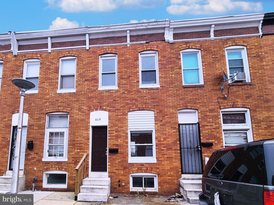 ONLINE AUCTION: Bidding begins 3/3/2025 @ 10:00 AM. Bidding ends 3/5/2025 @ 7:00 PM. List Price is Suggested Opening Bid. Deposit: $7,500.

809 N Curley St is a two-story rowhome located in Baltimore’s Madison-Eastend neighborhood. It’s +/- 1 mile from Patterson Park and Johns Hopkins Hospital. Major traffic arteries nearby include E Monument Street, Orleans Street (U.S. Route 40), and Pulaski Highway.