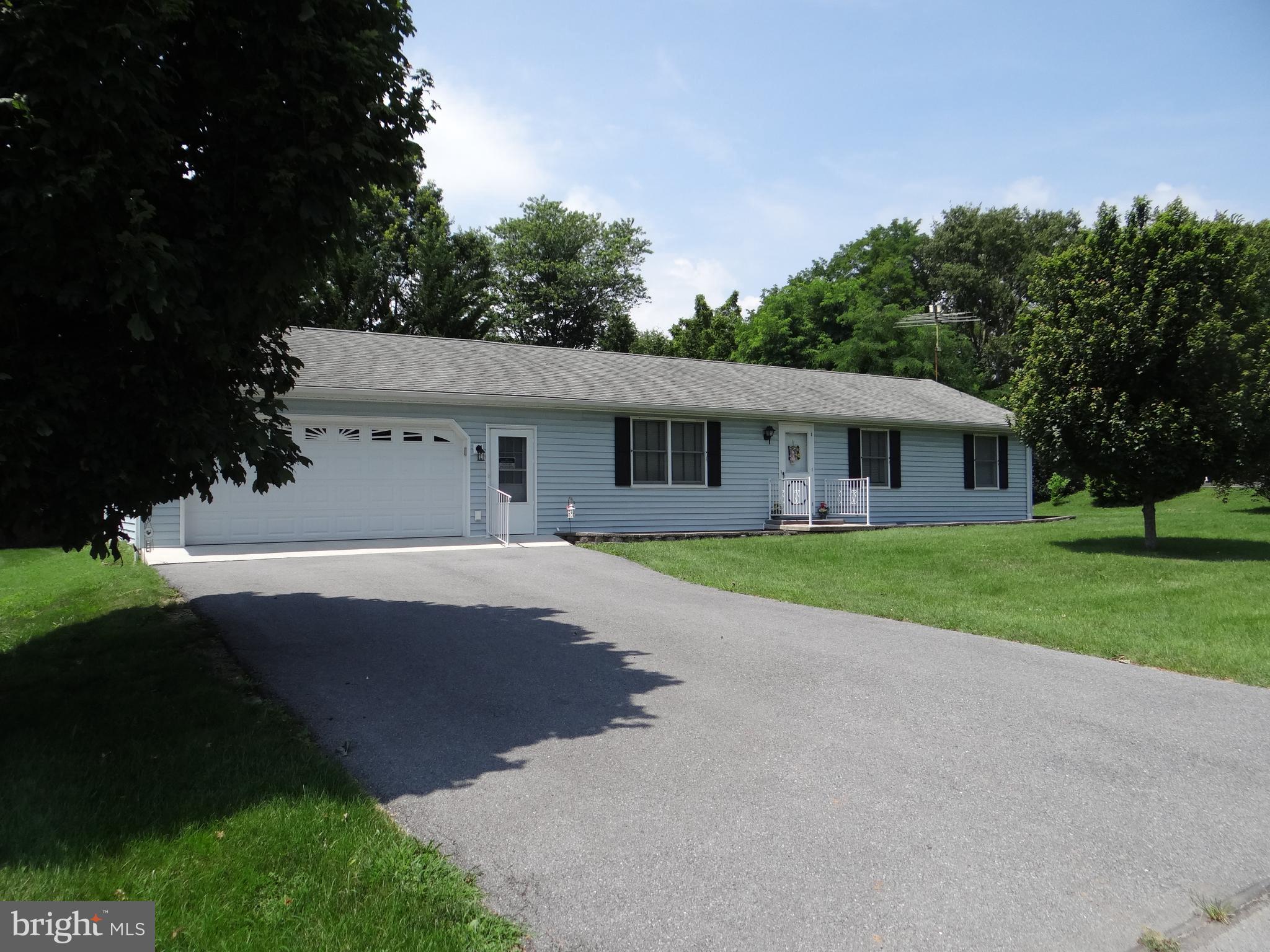 Upcoming auction on Saturday August 30th at 10:30 AM.
This rancher consists of three bedrooms, one bath, kitchen, dining area, living room, laundry closet, No basement, two car garage And two backyard story sheds. Climate control by electric heat pump and air conditioned. Public water and sewer utilities. This is a wonderful low maintenance property, a perfect starter Or retirement home Or anything in between. Quiet street with very little traffic. Tuscarora School District.
