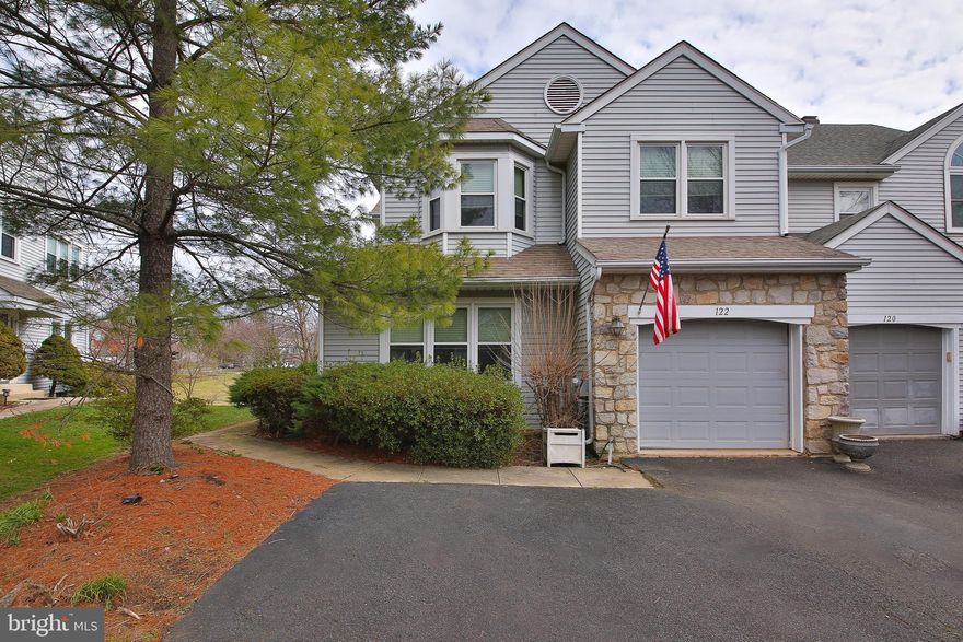 This well maintained, one owner, end unit with walkout basement in North Penn school district is move in ready. The large paved driveway with parking for 4 vehicles leads to a concrete walkway, which wraps around to the front entry. It's at this moment you'll realize the huge difference between an end unit and interior unit as you count the replacement windows and notice all of the additional nature light that the home receives. The next view that will capture your attention is the massive open space that this home backs to and the views that can be enjoyed from the elevated deck. Once you realize the numerous advantages of the lot and location of this particular property, head on in through the front entry door featuring side lights and step into the two story foyer with welcoming hardwood flooring. The formal living room with french doors draws you in and could provide so many uses including a home office, sitting area or play room. The hardwoods continue into the formal dining room featuring chair rail, crown molding and chandelier with ceiling medallion. The large, airy, eat-in kitchen boasts an L shaped countertop, stainless steel appliances and plenty of storage. The family room is stunning with vaulted ceilings, skylights, a marble surround wood burning fireplace and slider to the elevated deck. Main floor laundry, mud room area off the garage and a powder room cap off the first floor. Head upstairs and the master is everything you could want... vaulted ceilings, sky lights, recessed lighting, ceiling fan and huge walk in closet. The vaulted ceilings continue into the master bath, giving a large and airy feel with features including: new double bowl, marble topped vanity, large framed glass shower with marble accent and massive jetted tub. The second floor is capped off by two additional bedrooms with tons of natural light, large closets and recessed lighting as well as a hall bathroom that has barely been used since new. The full, walk out basement is huge with high ceilings and just waiting to be finished. Everything you could possibly need is within minutes. Easy access to 202, 463, 309, 152, 276, 476. Welcome Home!