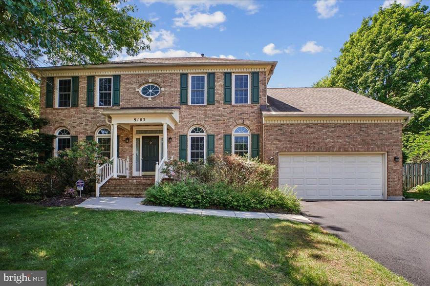 WELCOME TO 9103 LYNCHBURG CT! LOCATED ON A QUIET CUL-DE-SAC STREET AND SET ON A BEAUTIFULLY LANDSCAPED LOT, THIS HOME OFFERS THE PERFECT COMBINATION OF SPACE, COMFORT, AND CURB APPEAL.  STEP INSIDE THE DRAMATIC TWO-STORY FOYER ONTO HARDWOOD FLOORS THAT WELCOME YOU INTO THE HOME. TO ONE SIDE, THE FORMAL LIVING ROOM FEATURES CROWN MOLDING AND ELEGANT PILLAR ACCENTS, CREATING A WARM AND INVITING SPACE FOR GATHERING OR RELAXING. ACROSS THE FOYER, THE FORMAL DINING ROOM SHOWCASES CHAIR RAILING AND CROWN MOLDING, PROVIDING THE PERFECT SETTING FOR HOLIDAY DINNERS AND SPECIAL OCCASIONS.  THE GOURMET EAT-IN KITCHEN IS DESIGNED TO IMPRESS WITH A VAULTED CEILING, RECESSED LIGHTING, AMPLE CABINETRY, UPGRADED COUNTERTOPS, A CENTER ISLAND WITH PENDANT LIGHTING, AND A SUNLIT BREAKFAST AREA OVERLOOKING THE REAR YARD. STEP OUTSIDE THROUGH THE SLIDING GLASS DOORS ONTO THE EXPANSIVE DECK—IDEAL FOR GRILLING, ENTERTAINING, OR DINING AL FRESCO. STAIRS LEAD DOWN TO THE PROFESSIONALLY LANDSCAPED AND FULLY FENCED REAR YARD, OFFERING A PRIVATE OUTDOOR RETREAT.  BACK INSIDE, THE FAMILY ROOM PROVIDES A COZY SPACE TO UNWIND WITH CUSTOM BUILT-INS AND A WOOD-BURNING FIREPLACE FEATURING A BEAUTIFUL MANTLE WITH DENTIL MOLDING. FOR THOSE WORKING FROM HOME, A MAIN LEVEL STUDY OFFERS THE PERFECT PRIVATE OFFICE SPACE. ALSO LOCATED ON THE MAIN LEVEL IS A CONVENIENT LAUNDRY ROOM COMPLETE WITH A SIDE-BY-SIDE WASHER AND DRYER AND UTILITY SINK.  UPSTAIRS, OPEN THE DOUBLE DOORS TO THE EXPANSIVE PRIMARY SUITE WITH A VAULTED CEILING AND A CUSTOM WALK-IN CLOSET. THE RENOVATED PRIMARY BATH FEATURES TILE FLOORS, AN UPGRADED VANITY, A SEPARATE DRESSING VANITY AREA, SOAKING TUB, AND STAND-ALONE SHOWER, CREATING A RELAXING RETREAT.  THREE ADDITIONAL GENEROUSLY SIZED BEDROOMS AND A FULL BATH WITH TILE FLOORS, SEPARATE VANITY AREAS, AND A TUB/SHOWER COMBINATION COMPLETE THE UPPER LEVEL.  THE FULLY FINISHED LOWER LEVEL OFFERS INCREDIBLE FLEXIBILITY WITH A LARGE REC ROOM, TWO BONUS ROOMS, A FULL BATH WITH TILE FLOORS AND A TUB/SHOWER COMBINATION, PLUS PLENTY OF STORAGE SPACE.  WITH FRESH PAINT, NEWLY INSTALLED NEUTRAL CARPETING, AND A LOCATION CLOSE TO MAJOR COMMUTER ROUTES, RESTAURANTS, SHOPPING, AND MORE, THIS HOME IS TRULY MOVE-IN READY.  PACK YOUR BAGS—YOU’RE GOING TO LOVE CALLING THIS HOME! APPROXIMATE DATES OF UPDATES/IMPROVEMENTS: REFRIGERATOR & DISHWASHER (2YRS), OVEN (4YRS), UPPER LEVEL HVAC (5YRS), ROOF (6YRS), RENOVATED PRIMARY BATHROOM (8YRS), WINDOWS (15YRS)