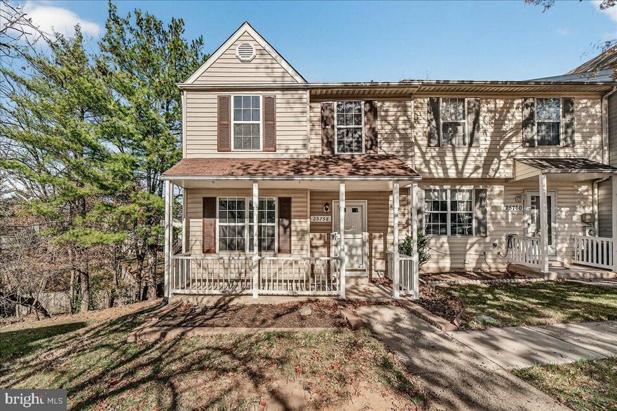 Welcome to 25758 Woodfield Road in charming Damascus. This end-unit townhouse offers an ideal blend of comfort and modern living. The inviting main level features an LVP foyer with large living area with crown moldings, recessed lighting, leads to the beautifully updated eat-in kitchen with ceramic flooring, recessed and pendant lighting, updated cabinetry with generous granite countertops, brand new electric oven/range and built-in microwave with walk out to deck, great area for entertaining, and spacious adjacent dining area with LVP flooring, Upstairs, you'll find a primary suite with full bath, and walk-in closet, two spacious bedrooms and a full hall bath.  The fully finished lower level has a bedroom, family room, half bath (with space to add a shower/tub in laundry room), spacious laundry room with washer/dryer.  Additionally, the lower level has a level walk-out to a patio and backs to trees.   Additional updates include replacement of roof (11 years), HVAC 10 years with service, fresh paint throughout (trim, ceilings, doors, walls, including the laundry room and laundry room floor, brand new carpeting throughout enhancing the home's appeal and energy efficiency. Two assigned parking spaces, near to the Damascus Community Pool, located in a quiet, well-kept community just minutes from parks, schools, stores and favorite Damascus dining spots as well as just minutes away from The Magruder Branch Trail that runs along Magruder Branch Creek perfect for hiking, biking, walking and jogging.   Come take a look now!