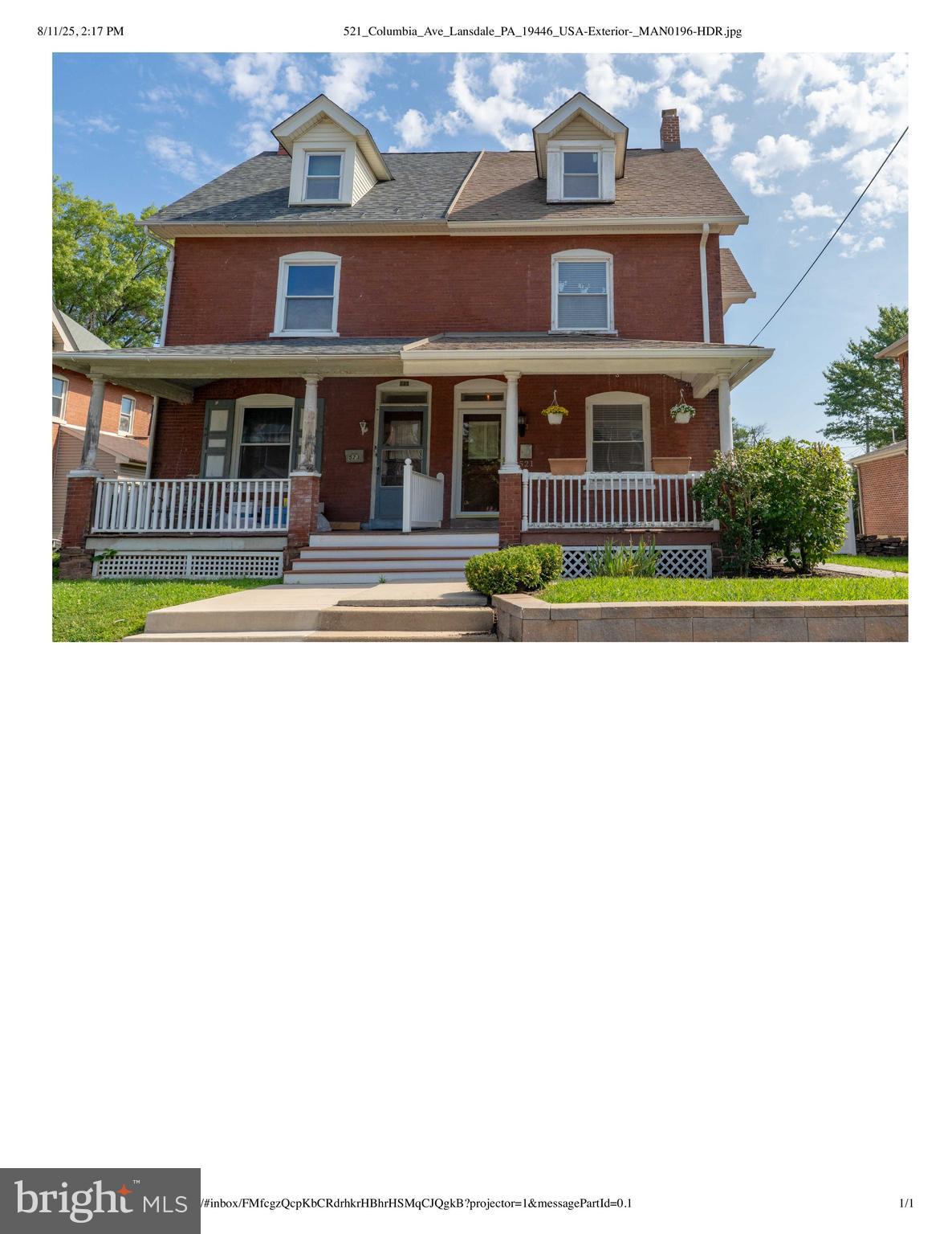 Welcome to 521 Columbia Avenue, where classic charm and thoughtful upgrades come together in a spacious 4-bedroom, 1.5-bath home with 2,132 sq. ft. of living space. From the moment you arrive, the inviting front porch and freshly built retaining wall set the tone for a home that’s been well cared for. Step inside to find hardwood floors flowing through every level, newer windows letting in natural light, and a smart layout that includes a bonus room—perfect for an office, hobby space, or play area.
The updated kitchen shines with brand-new appliances, generous counter space, and direct access to an upgraded deck—ideal for morning coffee or summer grilling. Bathrooms have been refreshed for style and comfort, and the top floor has been transformed into a private primary suite. The ensuite bath isn’t finished yet, but the plumbing for a shower is already in place, giving you a head start on customization. A full basement provides storage and potential for additional living space.
Out back, the large fenced yard is a blend of beauty and function. The stamped paver patio is framed by green lawn, with a tranquil pond nearby. Whether you’re hosting friends or enjoying a quiet evening, the setting is perfect. The detached two-story garage offers endless possibilities for storage, a workshop, or creative projects, plus there’s off-street parking for added convenience.
Set in the desirable North Penn Crossing neighborhood, you’ll be just down the street from the Lansdale train station and close to major roads, shopping, and dining. This home blends character, modern updates, and location in a way that’s hard to find—come see it for yourself!