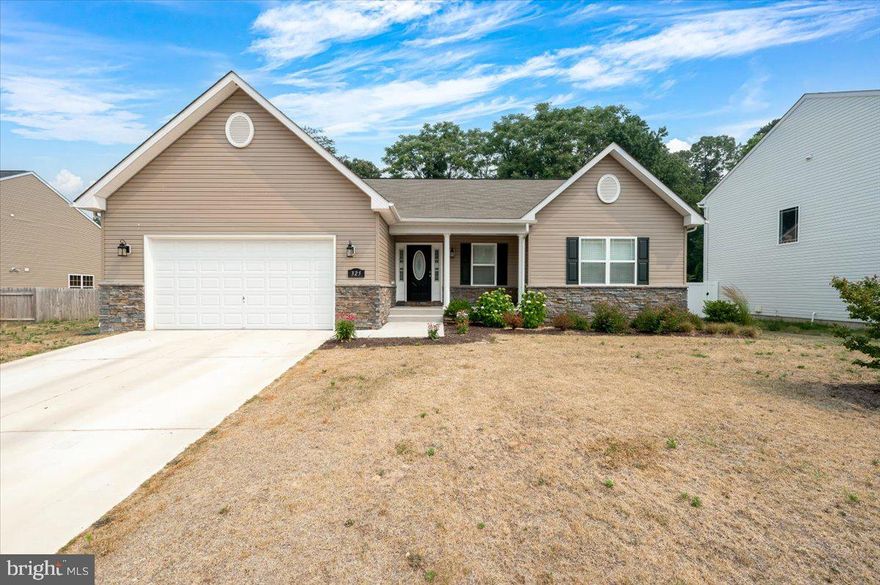 Better than new rancher! Just about two years old, this hard to find ranch style home has it all!  Open floor plan that is perfect for entertaining.  There is an easy flow from the kitchen to dining room to family room.  Plantation shutters have been added to the windows for a lovely finished look to the windows.  The Primary bedroom has an en suite bath with large shower and double sinks.  Two guest bedrooms  have a shared bathroom.  Laundry is located on main level with additional hook ups in the basement.  The basement is large and unfinished - awaiting your personal touches!  Since moving in, the sellers have added a lovely composite deck and fencing around the yard with a storage shed.  Huge bonus is the detached 20x30 garage.  Plenty of room for extra cars, boats, trailers - all the toys!  No HOA here either.  Make your appointment today.  You will be impressed with the quality throughout the home.  Close to all of the shopping on Quarterfield Road and commuting routes of 97 and 100.  See you at 325 Rose Avenue!