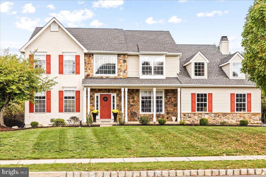 Welcome to Squires Knoll! This sought-after neighborhood in Montgomery County rarely sees homes come on the market. 484 Herald Drive is a stunning property that backs up to serene township grounds, offering both privacy and tranquility. As you enter, you'll be greeted by a bright two-story foyer with updated flooring. To the right, discover a private study equipped with built-in shelving and storage, perfect for remote work or quiet reading. On the left, a versatile bonus room flows seamlessly into the dining area, creating an ideal space for gatherings. The heart of the home is the updated kitchen, featuring elegant quartz countertops, new cabinetry, and a convenient pot filler above the stove. The farmhouse sink offers a picturesque view of the expansive, fenced-in backyard with a large patio—perfect for outdoor entertaining or relaxation. The kitchen opens into a cozy family room with a gas fireplace, making it the perfect spot for family time. Upstairs, you’ll find three generously sized bedrooms alongside an oversized primary suite, complete with two walk-in closets—making this a comfortable four-bedroom home. The fully finished basement is an entertainer’s dream! With a wet bar and beer keg pour, it’s perfect for holiday parties or book club meetings. There’s ample space for a workout area as well as a play area for the kids and cozy spots to watch the big game or enjoy family movie nights. Plus, the convenience of a half bathroom —making it even more functional and inviting. Roof , HVAC and Central air all under 10 years old.  Squires Knoll is known for its vibrant community events, from block parties to festive gatherings. This home is not just a residence; it’s an opportunity to be part of a wonderful neighborhood. Easy access to 309, 202 , PA Turnpike and major routes.