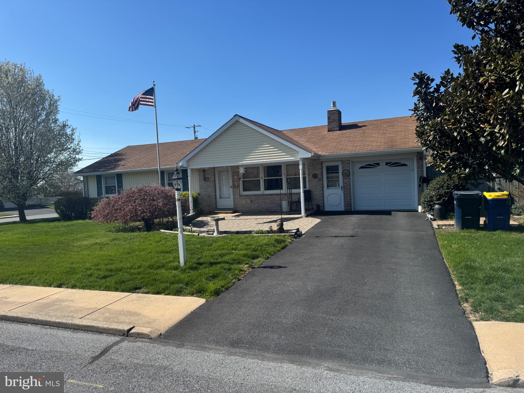 This property will be offered at Public Auction on Tuesday, June 3, 2025 @ 6pm. The listing price is the opening bid only and in no way reflects the final sale price. 10% down due at auction, 2% transfer tax to be paid by the purchaser, real estate taxes prorated. This well-maintained brick ranch home, nestled on a corner lot in a quiet neighborhood, offers convenient access to Routes 322 & 23. The main floor of this home features a cozy living room with a fireplace, an eat in kitchen, a primary suite with a private full bath, plus two additional bedrooms and a second full bathroom. Additional amenities include an unfinished basement, a covered front porch, an outdoor shed, and a deck, perfect for entertaining friends and family!