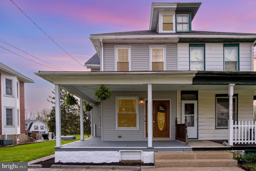 Welcome to 110 Monroe Street. An expansive twin home with many features that you will love! A huge refreshed kitchen with new gas stove and an open shelfing coffee corner, along with a dining room,  living room, and half bathroom, complete the first floor. Upstairs, you'll find three great sizes bedrooms, the full bathroom and laundry! Up another level on the third floor is a great space for storage, gaming, or rec room with a built in AC unit. The yard is deep and nearly level! Perfect for outdoor games and recreation. This is the best value home in Cocalico School District! Schedule your time slot today!