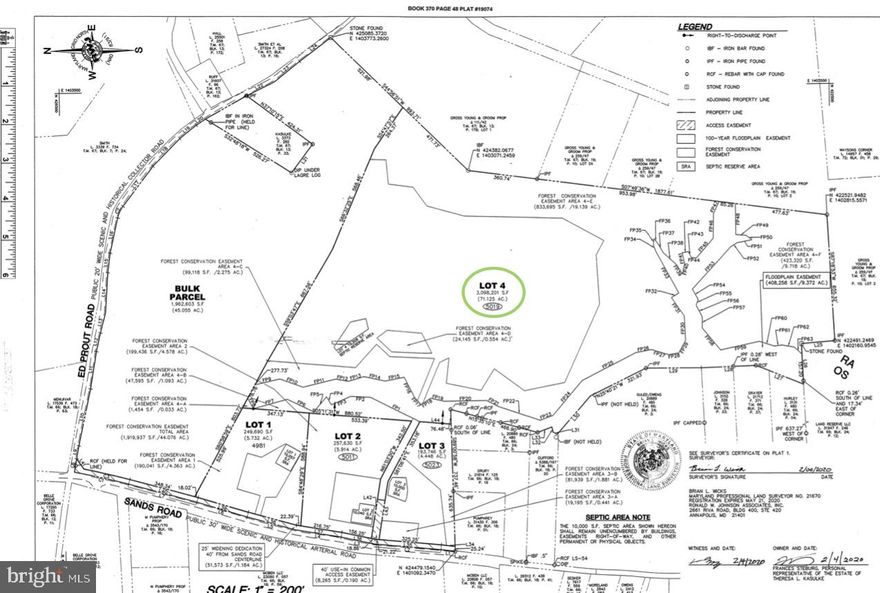 71+ Acres zoned RA, driveway needs to be put in by buyer, small stream on property.   Buyer will be responsible for the bridge crossing the stream,   Buyer will be responsible for removing any abandoned  farm equipment and debris.    Being sold as-is.    Forest Conservation on Property.    No well or septic on the property currently.   Raw land.     See uploaded plat for Lot 4.