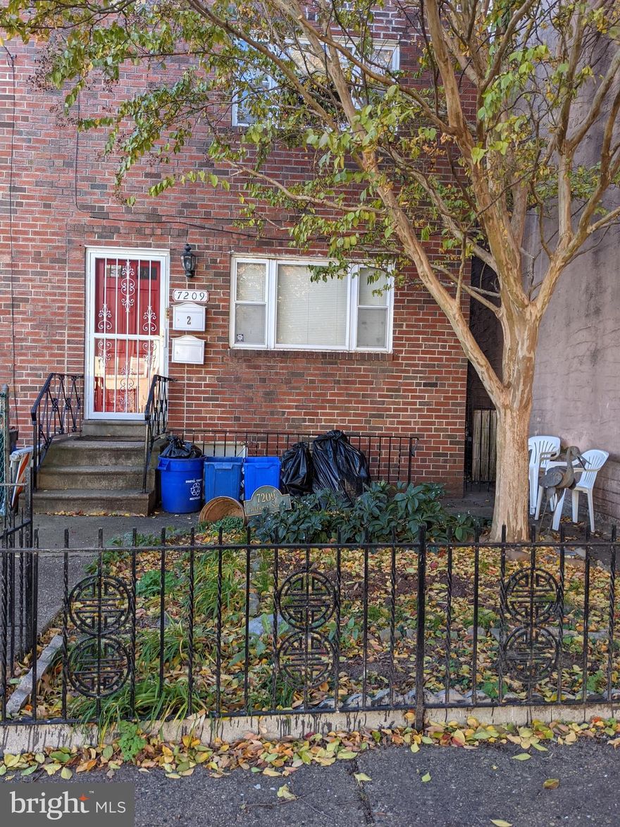 Attention all buyers and investors!! Don't miss the opportunity to own a duplex in the historical Tacony section of Northeast Philadelphia.  Just a few blocks from I-95 or Roosevelt Blvd and minutes away from the Tacony Palmyra Bridge into NJ.  This property offers 1 bedroom/1 bath units each with a living room, dining room and open concept kitchen.  Full size basement with a separate entrance to the basement which can be accessed from the front of the property or through the yard.  This is perfect to be used as additional storage space and or laundry facility for each unit.  This is an "As Is" sale, seller will make no repairs, so please make all offers accordingly. Price reflects the fact that the property needs some updating.