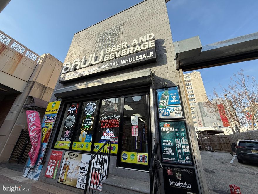 *Business Sale Only* 
An exciting opportunity to acquire a well-established beer distribution business located in the vibrant heart of Chinatown, Philadelphia. This turnkey operation offers both retail and wholesale sales, making it ideal for an owner-operator looking to expand their presence in the beverage distribution industry.

The building is 3,850 sqft with 4-5 private parking spots, featuring a drive-in door for ease of operations. New owner will assume the existing lease. Sale Price includes FF&E and inventory. Liquor License D is available for purchase separately. 

Don’t miss out on this fantastic opportunity! For more information or to schedule a viewing, please contact the listing agent.