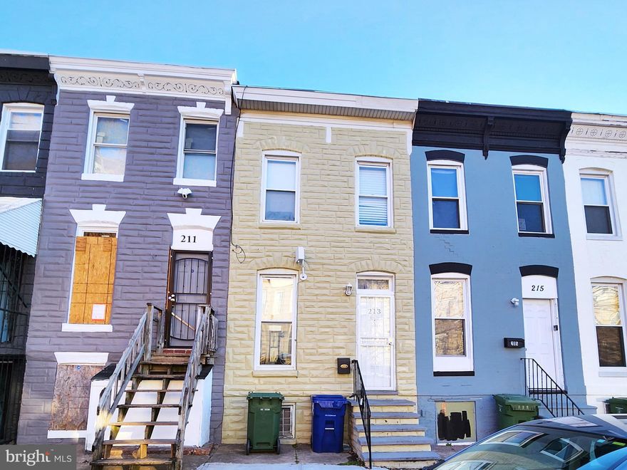 ONLINE AUCTION: Bidding begins 11/13/2025 @ 11:00 AM. Bidding ends 11/17/2025 @ 12:20 PM. List Price is Suggested Opening Bid. Deposit: $7,500.

213 S Calhoun St is a two-story rowhome in Baltimore’s Mount Clare neighborhood, situated within +/- 0.5 miles of Carroll Park and Grace Medical Center. It’s also within +/- 1 mile of Lexington Market, the University of Maryland Baltimore, and Camden Yards. Nearby shopping can be found at the Westside Shopping Center, located +/- 1 mile away. Major traffic arteries include West Pratt Street, Washington Boulevard, and U.S. Route 40. The property is currently occupied by a tenant.