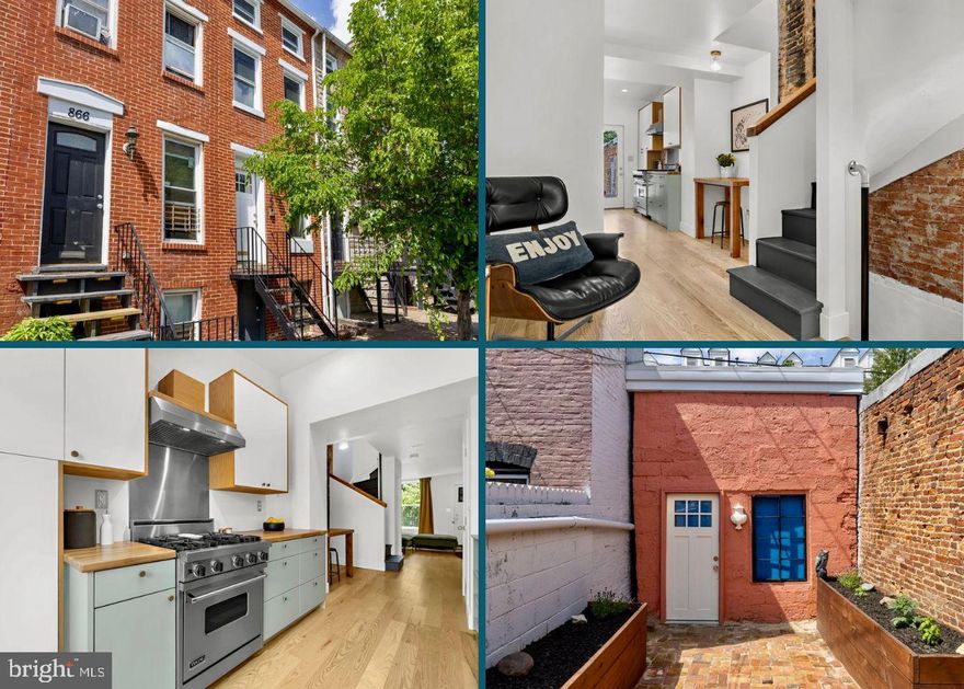 Step into this meticulously renovated, one of a kind row home in the heart of historic Pigtown.   Light touches every corner of this South facing row home.  This 2 bed 1.5 bath home features modern updates, a fenced yard with deck, patio, and a highly coveted detached garage.    Updated mechanics, Ductless HVAC, vaulted ceilings, custom built-ins, commercial grade stove and thoughtful touches greet you at every turn while still maintaining its storied past with original beams and brickwork throughout the home.   This row home is walking distance to the Biopark, University of Maryland campus including the medical center, and graduate campuses.   Walk to a ball game, brewery, inner harbor or hop onto I-95 in no time.   Come experience this truly wonderful home in person and see for yourself!