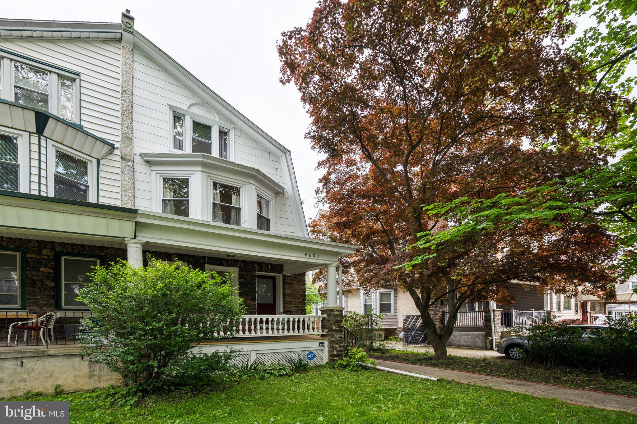 Elegant 5-Bedroom Twin Home in Historic East Oak Lane. 6607 N. 13th St., Philadelphia, PA 19133. Discover this charming 5-bedroom twin home in the serene, tree-lined East Oak Lane neighborhood of Philadelphia. Steeped in history, East Oak Lane boasts grand architecture from the late 19th and early 20th centuries, once home to prominent families and now a peaceful enclave near historic Fairmount Park. Set on an expansive 30x213-foot lot, this home offers classic character, modern convenience, and easy street parking. With Melrose Park train station just 0.5 miles away and Olney station 1 mile away, it’s perfectly positioned for commuters and city explorers alike. Exterior: This beautiful twin home welcomes you with a spacious front yard and large rear yard, ideal for gardening or outdoor gatherings. The inviting front porch is perfect for morning coffee or evening relaxation, set against the quiet, tree-lined charm of East Oak Lane’s historic streets. First Floor: Step inside to a warm living area adorned with original crown molding, rich wood trim, and gleaming hardwood floors. The well-designed kitchen features a unique secondary butler staircase to the second floor, blending historic charm with practical access. The open layout offers ample space for entertaining or cozy family moments, with nearby shopping and amenities just minutes away. Basement: The full walkout basement provides versatile space for living, working, or recreation. Equipped with a washer, dryer, and a brand-new hot water tank, it combines convenience with modern efficiency. Second Floor: Ascend the original staircase--or the charming butler staircase—to find generously sized bedrooms filled with natural light. An extra living room offers flexibility as a home office, playroom, or cozy retreat, with wood floors and trim adding timeless elegance. Third Floor: The third floor shines with a cool kitchenette, making it ideal for an in-law suite, guest quarters, or private office. This spacious level adds versatility to suit your lifestyle needs. This East Oak Lane gem combines historic charm, spacious living, and a prime location in one of Philadelphia’s most storied neighborhoods. Don’t miss the chance to own this expansive twin home with endless potential.