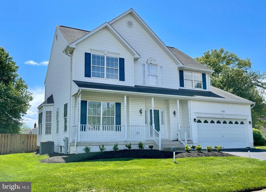 Former model home! Colonial-style single family home situated on a spacious corner lot located in the sought after community of Coventry Estates. Large fenced-in backyard with a newer deck and vinyl railings (2021). The main level features a foyer, formal living and dining rooms, family room with gas fireplace, and eat-in kitchen with island and newer appliances. The laundry room is located on the main level off of the 2 car garage. The upper level features the large primary bedroom with cathedral ceilings, walk-in closet, and private super bath. In addition, 3 spacious spare bedrooms that share an oversized bathroom. The lower level features a partially finished walkout rec area and large unfinished portion which is perfect for extra storage, gym, playroom, etc. The basement also has a rough-in for bathroom. The Olhausen Pool Table conveys. Newer energy efficient HVAC. Liv/Din room laminate plank flooring (2025), upper carpet (2025), main carpet (2021), back door (2021). Commuters delight! Less than 2 miles from MARC train, shopping/dining, and all major highways. Walking distance to the middle and high school! Less than 5 miles to Fort Meade and 7 miles to NSA.