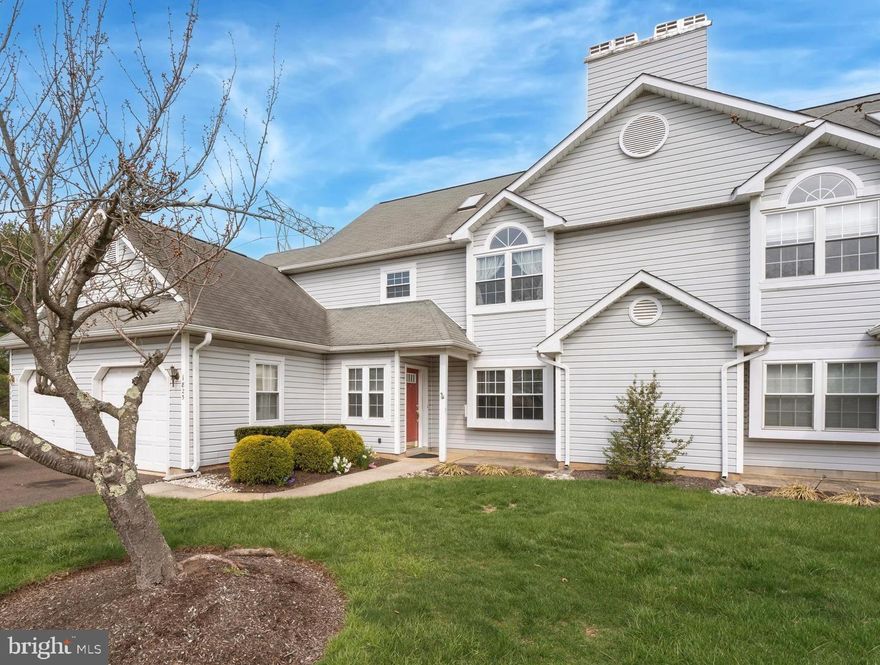 Welcome to this Rarely Offered Bright and Airy 2 Bedroom 2 Full Bath End Unit in Desirable Turnberry. A Single Step Brings You into the Open Foyer. Ahead,  the  Living Room Features Engineered Wood Flooring, a Classic Brick Freplace, and Built in Lighted Shelving. The Adjacent Dining Area Leads to the Updated Kitchen, which Boasts Elegant Granite Countertops, Tile Backsplash, Modern Appliances, and a Sliding Door Opening to the Covered Concrete Patio. The Master Bedroom Has Two  Large Closets and a Full Bath, There’s a Second Good Sized Bedroom with Direct Outside Access. A Long Hallway with a Full Bathroom and Laundry Area Separate the Bedrooms From the Rest of the House. The Entire Home Has Been Freshly Painted, and Both Bedrooms are Equipped with Brand New Plush Carpeting. The HVAC System Was Installed in 2024. There’s a  Newer Range, Refrigerator, and Replacement Windows. The Attached One Car Garage has interior Access, a New Liftmaster Opener, and an Entry Keypad. The Association Takes Care of Snow Removal, Trash, Lawn Care, and Exterior Maintenance, Allowing for Care Free Living. There’s a Community Pool, Beautiful  Grounds and Open Space, Plenty of Parking, and it's Pet Friendly. Easy Access to The Shops at Valley Square, Wegmans, Doyestown Boro, Route 611, the PA Turnpike, and Other Major Highways. 
All this and  Award Winning Central Bucks Schools!