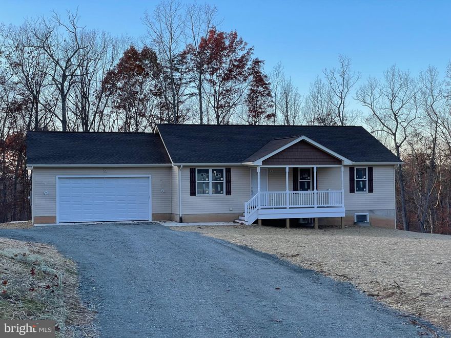 Turnkey package with a beautiful and charming New Dennison style rambler on 1.4681 acres with a front porch, back deck, and 2 car garage in the quiet, rolling countryside just a short drive from Kelly's Ford.  Upgraded Anderson windows and doors throughout.  Large, open, galley kitchen that will have off-white, color Kraftmaid cabinets with quartz counter tops and GE or equivalent stainless steel appliance package.  Beautiful hardwood floors installed throughout first level. This house has an upgraded trim package that includes custom window stools, 3 1/4 and 5 1/4 OG Base trim.  Walk-out unfinished basement with rough-in for full bath.  Private well and conventional septic system perced for 3 bedrooms.  Builders 1/5 warranty. Upgrades are negotiable. Taxes not yet assessed.  HIGH SPEED INTERNET available!!!