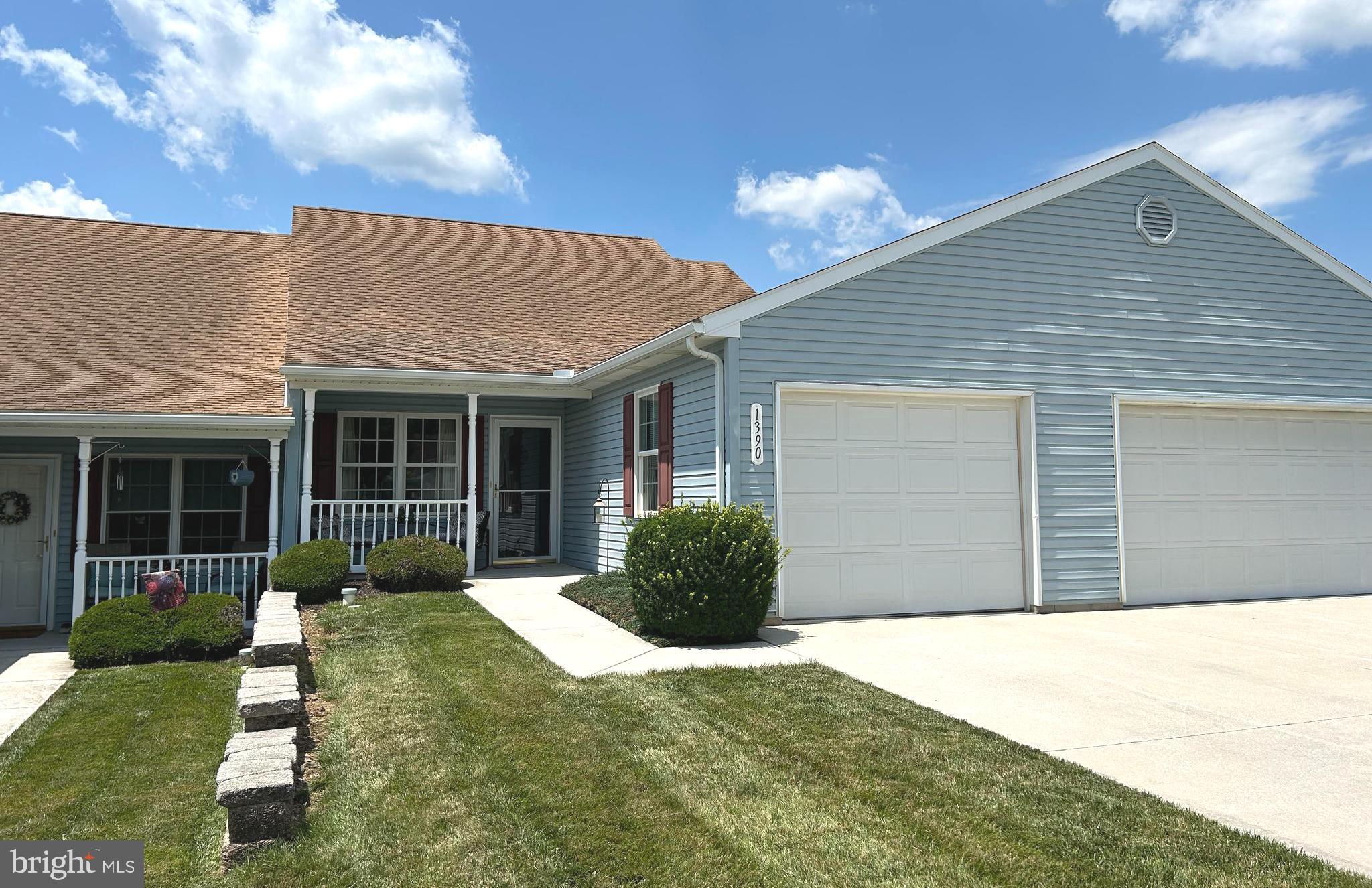 Welcome to 1390 Village Drive in Spring Grove, PA. This 2 BR, 1 BA, 1 Car garage duplex, is located in the 55 and older community known as Roth's Farm Village. This home is not only affordable, but the taxes are quite low as well. Convenient to local shopping, restaurants and library with such a peaceful setting. You will love living in this one traffic light town. Features include sliding glass doors to the rear yard area, laminate flooring, separate laundry room, kitchen with plenty of cabinets to include, three Lazy Susan's, wooden corner hutch in the dining room, bathroom with large shower stall and glass doors, carpeted bedrooms, recessed lighting, breakfast bar and the best part is, the HOA takes care of exterior maintenance to include lawn care and snow removal. Schedule your showing now!