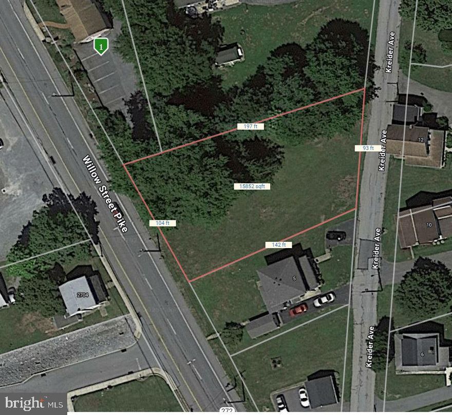 Here's your chance to build your own home and or business or a combination on this beautiful .4 ac lot Located in Willow Street, Not far from Kendig Square, Giant, Banks, Restaurants etc. and the RRTA bus route Situate in the "Main Street" (MS) zoning district.  West Lampeter Twp. Lampeter Strasburg School District. Lot is served by public water/sewer.  Located between Rt. 272N and Kreider Ave making easy access.  This is an "Any Builder" lot, which is a rare find today. Some of the "Permitted" uses include but not limited to: Single family dwelling, Emergency service station, personal services, twin dwelling, financial institutions, home occupation etc.  Special Exception uses may include: Auto station, Contractor shop, Veterinarian office, Bed-and-breakfast, Day care, Group home, Retail sales etc. The opportunities are endless.