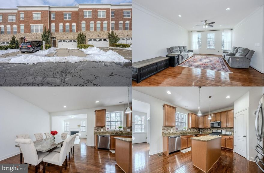 Welcome to this beautifully maintained 4‑bedroom, 3.5‑bath townhome in the heart of Brambleton, one of Loudoun County’s most sought‑after communities. Nestled on a premium cul-de-sac lot backing to wooded common area and parkland for ultimate privacy. Offering an ideal blend of comfort, space, and convenience, this move‑in ready home delivers the perfect layout for both formal entertaining and relaxed everyday living. **** Step inside to the entry level featuring a light filled foyer, spacious 2 car garage and a generously sized recreation room—a flexible space perfect for play, work, or movie nights. This level offers natural light in the spacious rec room, a legal bedroom, a full bathroom, and direct access to the 2‑car garage and fully fenced rear yard with a lovely paver patio. **** Walk up to a bright, open floor plan featuring a large living room with rich hardwood floors and crown molding, an open concept dining area leading into the kitchen featuring a large center island, granite countertops, stainless steel appliances, and a welcoming bonus sunny bump‑out family room with gas fireplace and wooded views overlooking the fully fenced, serene backyard. Enjoy morning coffee or evening gatherings on the large composite deck, with wooded privacy and low‑maintenance landscaping. A powder room complements the main level **** Upstairs, the beautiful hardwoods add warmth and continuity to the home as they are carried into the hall and all three bedrooms, including an expansive owner’s suite featuring a custom bump-out perfect for a home office or additional sitting room, a wall-in closet with custom shelving and a spa‑inspired bathroom with a dual sink vanity, a separate soaking tub and shower. Two additional bedrooms, a full hall bath with dual sink vanity, and a conveniently located laundry closet with front loading machines complete the upper level. **** Recent owner updates include new toilets, new faucets, a new kitchen sink and faucet, a new screen door, and care throughout. This home is neutral, inviting, and ready for its next chapter. **** Live the Brambleton lifestyle with unmatched amenities: pools, parks, trails, tennis courts, basketball courts, a community center, fitness options, shopping, restaurants, and even a movie theater—all just moments away. Additional bonus parking is directly opposite the home along with access to the walking/jogging path and a cul-de-sac location make this the perfect choice for your next home! Owner‑occupied; a rent‑back is kindly requested.