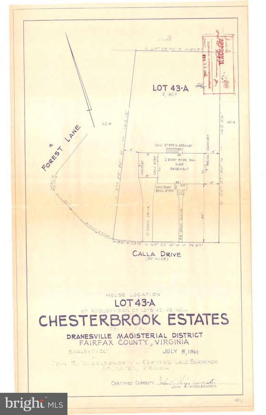Value is in the land!  Rare opportunity to acquire a prime flat .35-acre lot in Chesterbrook Woods. The lot is primarily south facing. Just one stoplight to DC, Chesterbrook Woods is one of McLean’s most sought after neighborhoods.  Ideal location - close to the Chain Bridge, the newly redeveloped Chesterbrook Shopping Center, Arlington, Downtown McLean, and Tysons. Enjoy nearby hiking trails, parks, or a stroll through the neighborhood. Close proximity to Reagan and Dulles airports. Property sold strictly As-Is.