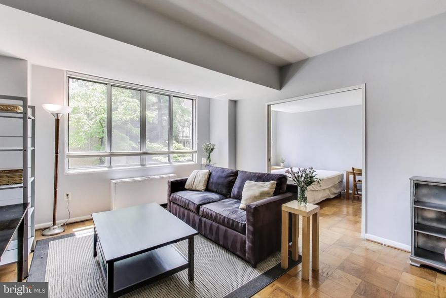 You'll feel right at home in your fully furnished Van Ness apartment with a bright, spacious bedroom, walk-in closet, and fully equipped kitchen with stainless steel appliances! 

Linens, dishes, boardgames, and books are all conveniently provided in this cozy space. Wake up in the morning with light pouring through the tree-lined view in the unit's oversized windows. The full bathroom has a shower and tub with dual entrances, perfect for both guests and the primary bedroom. 

Enjoy two on-site pools, a gym, library and ASSIGNED parking spot! Only less than a block from the Van Ness Metro (red line), you will find groceries, coffee, restaurants, dry cleaners, and banks. Van Ness East is quietly tucked away but is still just steps from all that you'll need. Come take a look!