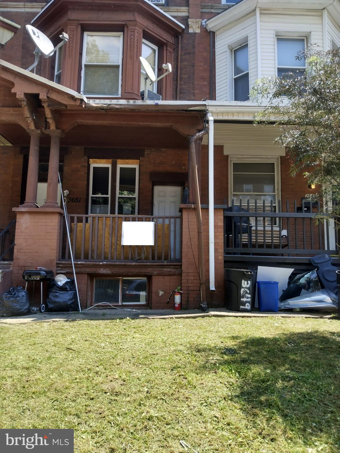 Investment Opportunity – 3651 N 21st St, Philadelphia, PA 19140. Attention investors! Don’t miss this value-
add opportunity in the Tioga section of North Philadelphia. This three-story brick rowhome, built in 1930,
offers solid bones and significant upside potential. Located on a quiet residential block with easy access to
Broad Street and public transit. Ideal for a fix-and flip, rental portfolio addition, or Section 8 investment.
Nearby properties are seeing increased investor activity and revitalization.
Currently rented for $2322 per month, can get up to $3500 per month
Property will be delivered tenant occupied.