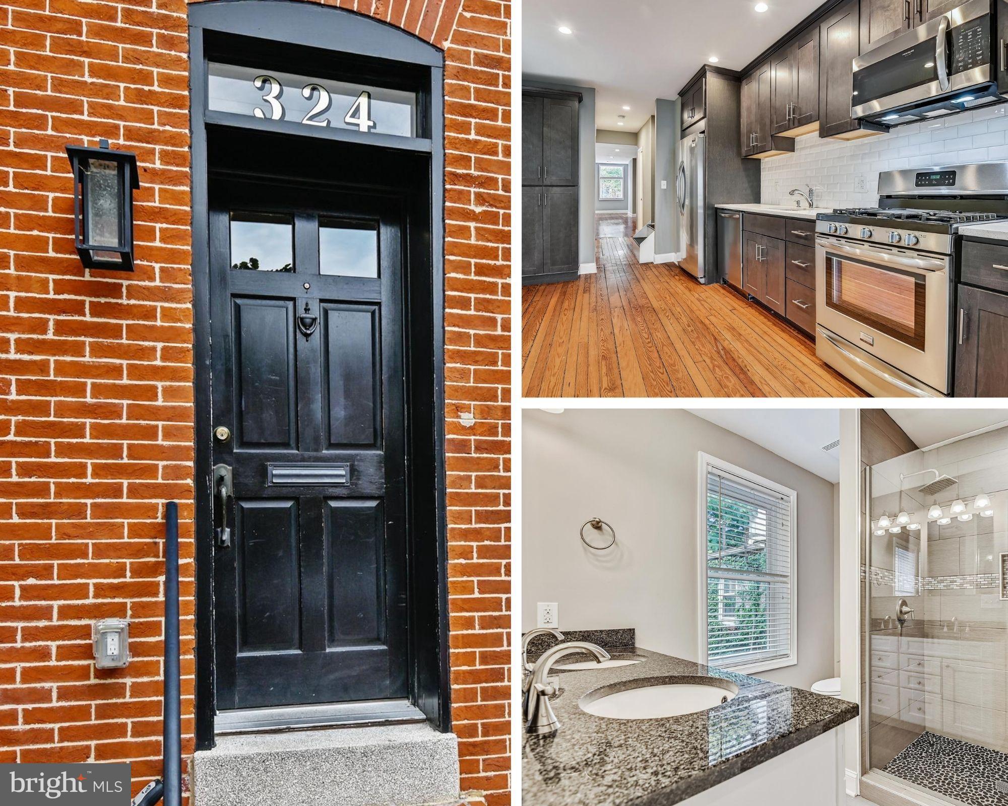 Rare and Remarkable 4 bed, 3.5 bathroom rowhome with over 2100 square feet of premium finished living space. Property features include prime location to Fells/Downtown/John's Hopkins, beautifully refinished hardwoods, recessed lighting, gourmet kitchen (granite/custom cabinetry/stainless steel appliance package), mud room, large patio, walk-in closets, custom tiling, tremendous storage, window treatments, main level half bath and much more! Property was just professionally painted.