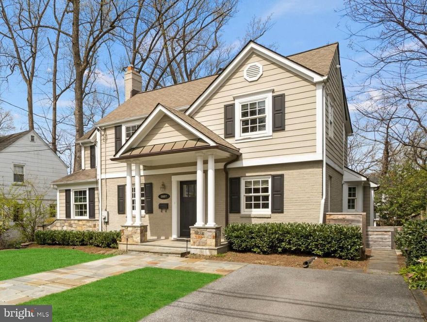 Don't miss this picturesque home located in  highly sought-after Greenwich Forest, solidly in Walt Whitman school district! Located at 5607 Northfield Rd, this four-bedroom home (with optional fifth bedroom in the lower level) has fantastic curb appeal, incredible added space in two additions, a perfect floor plan for entertaining, screened porch, flagstone patio and a  deep, level and landscaped backyard. You'll love the first floor  of the home with its hardwood floors, tall ceilings, recessed lighting and crown molding throughout. The large family room addition has stunning natural light from the oversized windows and stylish and functional built-ins surrounding the cozy gas fireplace - the perfect place to relax or entertain! You'll absolutely love the updated and open gourmet kitchen featuring honed granite counters, white cabinets, stainless KitchenAid appliances plus a Thermador cooktop, and large kitchen island for ample storage and prep space. The kitchen also has a large area for dining, plus convenient access to the formal dining room and additional living space! There's a powder room on the main level which is ideal for guests, plus a large side room that is a perfect home office space (and possible 6th bedroom?), and the whole floor centers around the large screened porch with access to the flagstone patio and back yard below. The nearly 170 sq ft screened porch with composite floor boards is the perfect place to dine al-fresco, watch TV, and relax! The composite flooring continues on the outside portion of the deck and down into the large flagstone patio. There's also a nice fenced yard and outdoor shed for additional storage space. It truly is a relaxing retreat all for yourself! Back inside, the upper level is home to four bedrooms, including the lovely primary bedroom suite with vaulted ceilings, stylish chandelier, nice closet space, and a spa-like en-suite bathroom with a glass shower, two separate vanities, and modern lighting (even along the base of the vanities). There is an additional full bathroom on the upper level and nice built-ins in the hallway for additional storage. The functional lower level features additional living space or a fifth bedroom, wet bar, and nicely updated area for laundry with a separate sink too. The Greenwich Forest location really can't be beat - just minutes to bustling downtown Bethesda and D.C., but still maintaining a private and tranquil feel.  And the school district really is fantastic - Bradley Hills Elementary (walkable!), Pyle, and Whitman! The property is also conveniently located close to Metro, playgrounds, popular restaurants, Trader Joe's, and SO much more!