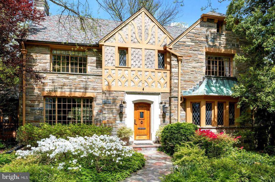 First market opportunity in 25 years, Grande dame on iconic cul-de-sac is a sun-filled oasis with 35'x20' pool, 2 bath cabana, flagstone terraces, and mature plantings on rare, level 16,200 sf lot.  Move-in or update to taste; 6,000 sf interior retains high ceilings, bay windows, wide plank & chevron patterned hardwood floors, thick stone and plaster walls, custom molding, bountiful built-ins, and closets. Unique, curved stairwell highlights grand foyer leading to bright living room with marble fireplace surround, fieldstone walled sunroom, private wood paneled study, powder room suite and expansive, newly painted, dining room.  Galley kitchen offers stainless-steel countertops and pass-through to large recreation room with fireplace, vintage soda bar, front deck, and French doors to porch and pool.  Enjoy treetop views from refreshed "California king-sized" en suite primary bedroom with fireplace and closet built-ins.  Three additional en suite bedrooms occupy second level with interior stair to third level bonus space, full bath and storage.  Systems include slate roof, copper guttering, hot water radiant heat and 2-zone A/C.  Forest Hills -- a most sought-after DC neighborhood -- is walkable to popular restaurants,  Politics and Prose, retail and minutes to red line metro, downtown DC, Capitol Hill, Chevy Chase, Bethesda and National Airport.  Easy access to Rock Creek Park, the National Zoo, Peirce Mill and Hillwood Estate.