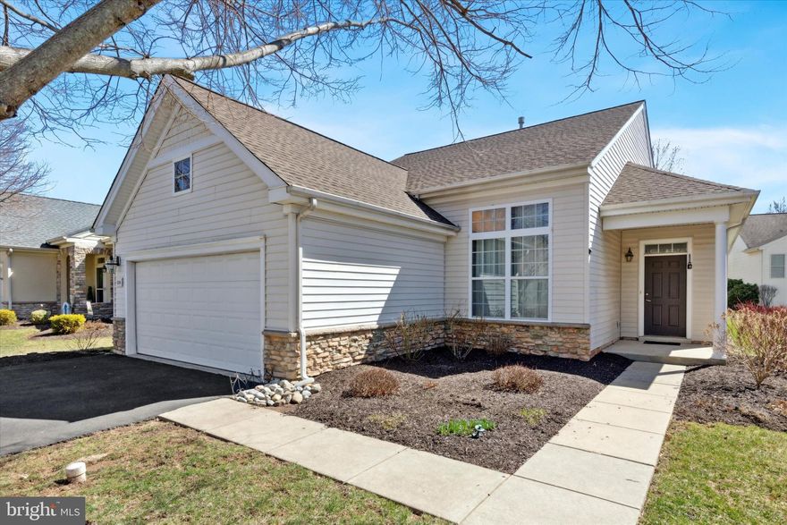 Discover Heritage Creek Estates, a vibrant Active Adult Community in the heart of Bucks County, where comfort and convenience come together in this sought-after JEFFERSON model with a Grade A location near the community clubhouse.
Step onto the charming covered front porch, the perfect spot to relax and enjoy the seasons. As you enter, the spacious open floor plan immediately catches your eye, creating an inviting flow throughout the home. The formal living room offers lovely views of the front of the property, while the large formal dining room is ideal for entertaining. The open kitchen features wood cabinets, a pantry, and a cozy breakfast area, seamlessly connecting to the spacious and bright family room. A private patio off the living room provides an additional retreat for unwinding at the end of the day and entertaining. 
The primary suite, located just off the family room, boasts a large walk-in closet  and an ensuite bathroom with a double vanity, soaking tub, and stand-up shower. A second bedroom, adjacent to the hall bathroom, offers additional space for guests or a home office. Completing the home is a first-floor laundry room and a spacious 2-car garage.
Enjoy world-class amenities, including an indoor and outdoor swimming pool, a state-of-the-art clubhouse, tennis courts, and a variety of engaging activities. Take advantage of the beautiful walking paths lined with fountains for a leisurely stroll through this charming community.
Start your new active lifestyle today—schedule your appointment to see this beautiful home!