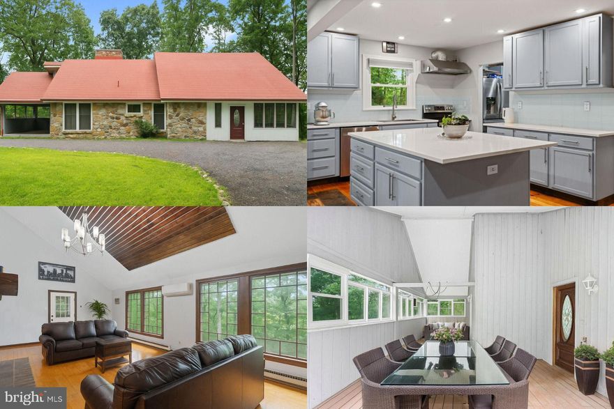 Rustic Elegance Meets Modern Comfort on 5 Acres with No HOA!

Tucked away on five private acres zoned for horses, this beautifully updated home is a rare blend of rustic charm and modern convenience. From the moment you arrive, the stone accents on the exterior and the welcoming covered front porch set the tone for timeless style and country character.

Inside, the heart of the home is the striking stone fireplace, anchoring the open living area with warmth and grandeur. Wood and LVP flooring carry throughout, enhancing the natural textures and creating a space that feels both cozy and sophisticated.

The fully remodeled kitchen shines with modern upgrades, perfectly designed for daily living and effortless entertaining. Two main-level bedrooms each feature en suite baths, offering exceptional flexibility for guests, multi-generational living, or even a short-term rental opportunity.

The finished walkout basement adds even more living space with a large bedroom, full bath, and a cozy wood stove, perfect for quiet evenings in.

Thoughtful updates in 2023—including a new septic system, upgraded electrical, new well pump, and five new mini-split units—ensure comfort and peace of mind. Outside, the detached garage with a brand-new roof provides room for storage, hobbies, or a workshop.

Whether you envision horses grazing, a flourishing garden, or simply wide-open space to enjoy the outdoors, this property delivers. With privacy and serenity just minutes from shopping, Route 7, and I-81, it’s the perfect full-time residence, weekend escape, or investment.