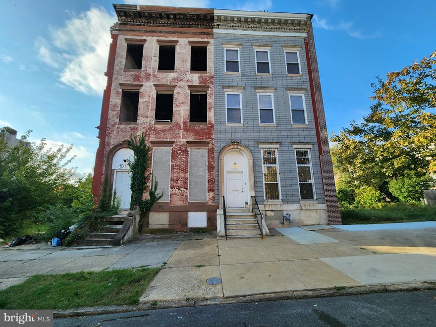 ONLINE AUCTION: Bidding begins 10/03/2025 @ 10:00 AM. Bidding ends 10/07/2025 @ 11:30 AM. List Price is Suggested Opening Bid. Deposit: $7,500.

This three-story townhouse is located in the Harlem Park neighborhood of West Baltimore. Residents can enjoy the nearby attractions such as the University of Maryland Medical Center, Lexington Market, and University of Maryland Medical Center Midtown Campus. In terms of transportation, access to major traffic arteries is facilitated by Interstate 83 (the Jones Falls Expressway) which lies to the east of Druid Hill Park, and the Baltimore Beltway (I-695) for broader regional travel. This fully-framed property is currently vacant and ready for renovations.