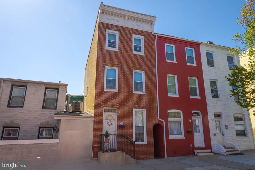 Welcome to 510 S Patterson Park Avenue, a classic, historic brick rowhome full of character, charm and potential in the heart of Upper Fells Point. Circa 1880, this three-level home sits just off the corner of Patterson Park, offering an unbeatable location in one of Baltimore’s most vibrant neighborhoods. Some of the historic features include a gated sally port leading to a large, private back yard, stained glass transom above the door, large windows and classic brick as well as a beautifully detailed cornice.

Inside, you'll find large bedrooms, great natural light, some updated windows, and central heating with existing ductwork—making it easy to add central air if desired. The home previously had two additional bathrooms, offering potential to reconfigure the layout and add value. The brick exterior has been repointed, kitchen and bath updated, and new staircase to 2nd level in 2017. Water heater replaced 2024.   While the property could use some TLC, it presents an excellent opportunity for homeowners, investors, or renovators looking to build equity in a prime location. Add a rooftop deck and you'll have incredible views!

Life on Patterson Park’s doorstep means access to 137 acres of green space, walking trails, sports fields, ice rink, a dog park, and year-round events. Just a short stroll takes you to Fells Point’s historic waterfront, locally loved restaurants, cafes, and boutique shopping. Also enjoy nearby Canton Square, Canton Crossing and Harbor East. Access to world class healthcare such as Johns Hopkins Hospital, University of MD Medical Center, and Union Memorial just to name a few.  Convenient to I-95, I-83 and 695.

Renovate and take advantage of the CHAP Historic Tax Credit program! Whether you're looking to restore a historic home, invest in a high-demand area, or create your own city retreat, 510 S Patterson Park Ave is full of potential and waiting for your vision. Schedule your appointment today!