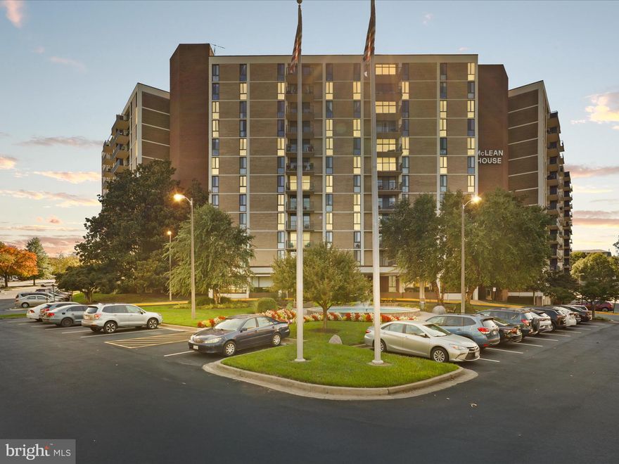 Open House, Sunday 11/2 from 10am-noon. Large, bright condo in Downtown McLean. This inviting 3 bedroom, 2 bathroom home offers southern exposures, has been freshly painted and has new luxury vinyl floors. This condo offers privacy and comfort with a split floorplan. The expansive living and dining room area provides great flow and the kitchen bar is ideal for casual dining or as a buffet when entertaining. Maple cabinetry and stainless steel appliances including a French door refrigerator, along with built-in pantry storage make for a well appointed and efficient kitchen. Enjoy al fresco dining from the double size balcony with two sets of sliding doors, one from the main living area and the other from the primary bedroom. The large Primary Suite has a walk-in closet, dressing station and bathroom with walk-in shower that has been designed for comfort and safe access. This home has in-unit laundry, a coat closet, linen closet and ample closet space in each bedroom. Also included is a dedicated garage parking space (#75) and an additional storage unit. With an attentive concierge/staffed front desk and on-site management, this building is an inviting community nestled within walking distance to grocery, dining, professional/medical services and transportation. Building amenities include: outdoor pool with bbq grills, pickleball & tennis courts, fitness center and sauna. A large community party room is available to residents for private functions. The building has secure access at all entrance points and ample parking for guests. Come for a visit and create a new lifestyle.