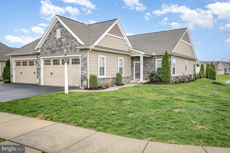 Welcome to your peaceful haven in The Village at Springbrook Farms! This beautifully maintained 2 bedroom, 2 bath carriage-style condo, built in 2018, offers the perfect blend of comfort, style, and maintenance-free living in the Palmyra School District.

Inside, you’ll love the ease of single-level living with engineered wood floors throughout much of the home. The open-concept kitchen features granite countertops, stainless steel appliances, and a spacious island, perfect for both everyday living and entertaining. A bright and airy sunroom leads to a private patio overlooking the backyard—just the spot to enjoy your morning coffee or evening breeze.

The condo association handles the exterior, including lawn care, snow removal, and even some home maintenance, so you can spend more time enjoying life and less time on chores.

Additional highlights include an attached 2-car garage, efficient gas furnace, and central air for year-round comfort.

Make this carriage house your next home—your carriage awaits!