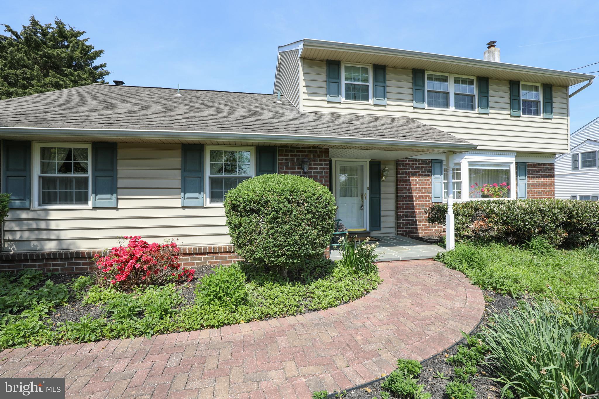 OFFER DEADLINE 5PM Tuesday the 20th 5PM! Here is an incredible opportunity in the highly sought-after Oak Hill community of Hatboro—where homes are rarely offered for sale! This beautifully maintained and thoughtfully updated 4 bedrooms, 2.1 bath home is located within walking distance of Blair Mill Elementary and Keith Valley Middle School, all part of the award-winning Hatboro-Horsham School District. A charming, covered slate porch welcomes you into the foyer, where gleaming hardwood floors flow seamlessly through most of the home. Elegant moldings add a touch of timeless character throughout the spacious Living Room and Dining Room. The well-appointed Kitchen is a dream for any home chef, featuring custom cabinetry, granite countertops, double wall ovens, a built-in refrigerator, and a cooktop with an exhaust hood. The Kitchen is open to a warm and inviting Family Room, complete with a cozy fireplace flanked by custom mantel and built-in entertainment center. A French door leads to the covered paver patio, which overlooks a pristine, tree-lined backyard—perfect for relaxing or entertaining. A Laundry Room is conveniently located on the main level with nearby access into the 1-car side-entry garage.
Upstairs, the primary bedroom boasts a renovated bathroom with a seamless glass shower, while three more generously sized bedrooms share a full hall bath. Accessible from the second level, the space above the garage offers excellent storage or the potential for future finished living space, while the full basement provides even more possibilities to expand or customize to your needs. This home is ideally located near downtown Hatboro, major roadways, Willow Grove Park Mall, and a variety of local amenities—offering the perfect blend of comfort, convenience, and community.