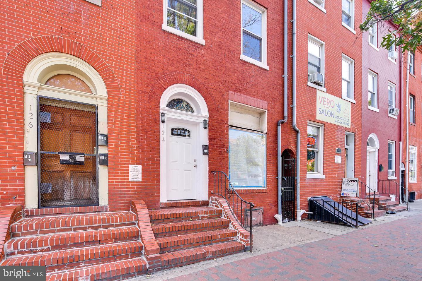 Exceptional investment opportunity in Upper Fells Point—a fully leased 2,600+ SQFT quadplex with the potential to build three additional units, expanding to seven total. The property spans three above-grade levels, featuring a multi-level 1 BD/1 BA unit and three studio apartments, all accessible via a common area.
This income-generating property boasts hardwood floors throughout, granite countertops, shaker-style white cabinetry, and a charming historic brick façade. The fenced-in rear yard with a patio provides private outdoor space. Each unit is separately metered, and major improvements include a new roof and steel doors/frames installed in 2014. Current rental income: studios ($1,000–$1,120), 3 BD ($1,249).
Nestled in Upper Fells Point, this property is just minutes from the waterfront, top dining spots, Johns Hopkins Hospital, and Patterson Park, ensuring strong rental demand in a highly sought-after area. Rent roll, lead certificates, and rental license available upon request.
Seller’s Preferred Title Company: CLA Title and Escrow
Preferred Lender: Hannah Katz