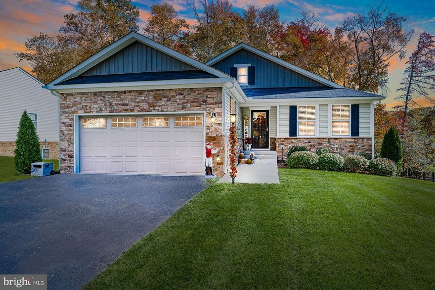 Find your new home here in the Forest Ridge Subdivision (semi-retirement community) in Chesterfield. This beautiful home, built in 2019, has over $50k of upgrades. Hardwood floors, custom paint, crown molding, custom cabinets, fully insulated garage, custom blinds, and much more. 3 beds & 2 baths and a walk-out unfinished basement that is ready for storage. This house has 2 water meters (one for house water and one for irrigation). The highlight of this stunning property is the back deck that is perfect for entertaining. French doors open to a large Trex board deck complete with solar lighting and split stairs  with handrails. Below the deck, you will find a concrete patio area for all of your entertaining needs. The landscaped backyard is surrounded by rod iron fencing. 
Enjoy all of the benefits that Forest Ridge has to offer. Lawn care and mulch is included. Across the street is a charming park area perfect for peaceful solitude. Get highspeed fios internet or cable. Currently the HOA fees are $110/month but starting in January they will be $85/month. Minutes from shopping, restaurants, and more. This home is a must-see!
