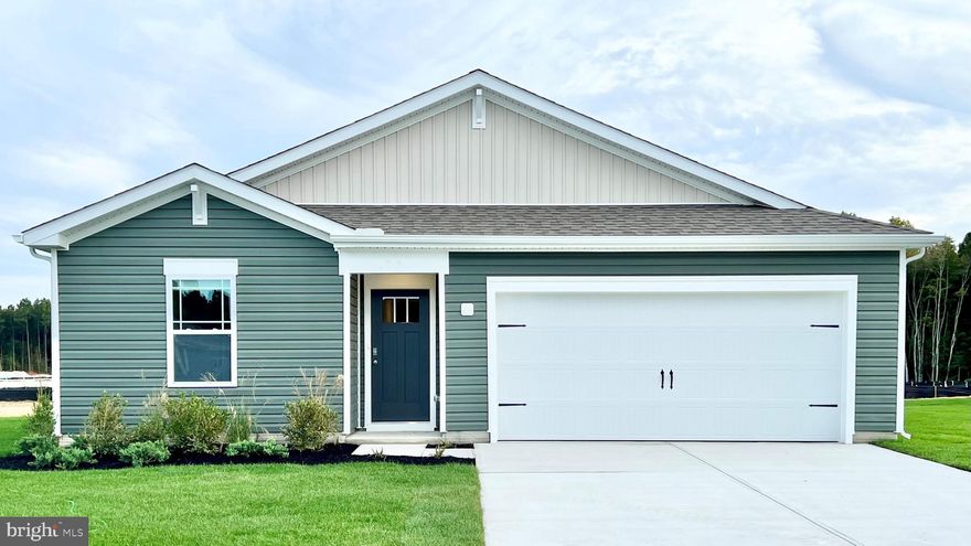 Discover 1105 Darrow Court, a new construction home in the Birdsong Village community of Salisbury, MD located on a cul-de-sac. The Boardwalk is a 1,385 square foot ranch home that offers three sizeable bedrooms, two full bathrooms and a two-car garage. 

A long, welcoming foyer allows for the two guest bedrooms and guest bathroom to be separate from the main living areas. The functional kitchen has stainless steel appliances, classic white cabinets, a spacious pantry closet, and a peninsula island with granite countertops and room for additional seating. Enjoy the open concept as it allows you to entertain guests in your great room and kitchen simultaneously. 

The owner's suite is set apart in the back of the home and features a walk-in closet and full bathroom with a tiled walk-in shower. The laundry room is tucked away near the entrance to the two-car garage. This home includes white window blinds, a fully sodded, landscaped, and irrigated lawn, and the exclusive Smart Home® package through ADT, giving you complete peace of mind in your new home. 

Pictures, artist renderings, photographs, colors, features, and sizes are for illustration purposes only and will vary from the homes as built. Image representative of plan only and may vary as built. Images are of model home and include custom design features that may not be available in other homes. Furnishings and decorative items not included with home purchase.