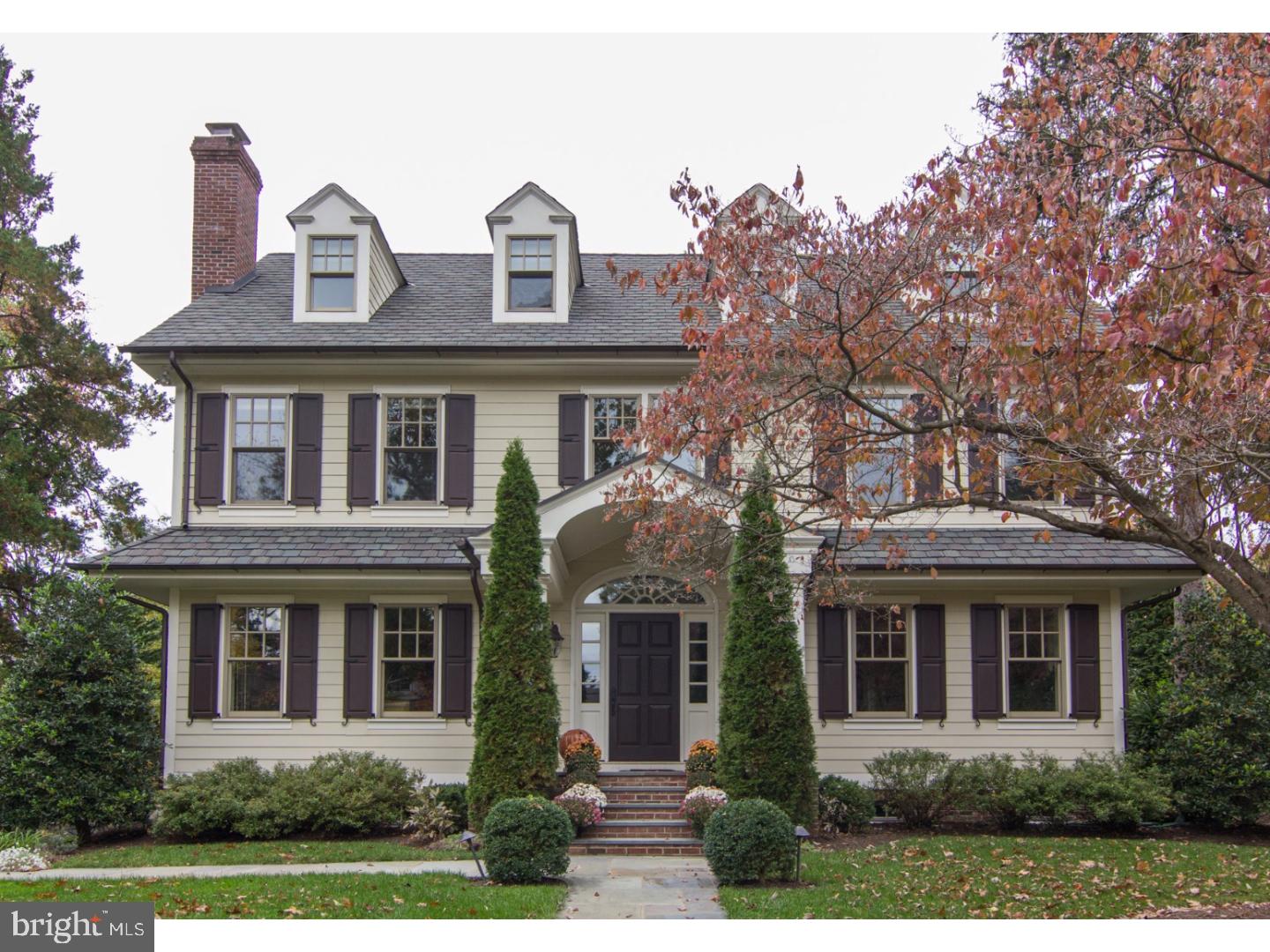Fabulous home - Fabulous design - Fabulous location. Welcome home to this custom-built Mark Asher-designed stately house on one of Wyndmoor's most coveted side streets. Incredible attention to detail and the highest quality craftsmanship throughout this truly fabulous home. Enter into a grand 2-story entry foyer w/ gorgeous woodwork, moldings and custom built-ins making this feel like an elegant house built in the early 1900's yet w/ a perfectly designed modern floor plan only found in a newly built home for today. Long hallways w/ doorways w/ transom windows creates a beach house feel w/ incredible sunlight. Elegant and intimate formal living room loaded w/ sunlight. Wood burning slate fireplace with dental moldings. Cozy private office w/ custom glass doors plus formal powder room. Across the foyer is a welcoming formal dining rm with gorgeous millwork. Wet bar hallway w/ built-in beverage center ideal for entertaining. Small office nook w/ custom built-ins opens to large chef's eat-in kitchen. Open-concept kitchen and great room perfect for every day living. Custom crafted cabinetry furnished by Knight Kitchens of Vermont. Sub-Zero/Wolf appliances, granite counter tops and island w/ seating for 4. Built-in window seat is perfect for daily dining overlooking slate terrace and mature plantings. Great rm with wood-burning fireplace w/ custom-crafted mantle and built-in cabinets perfect for every day relaxing. French doors open out to another slate terrace w/ pergola. Powder rm and mud rm with custom built-ins, cubbies and cabinets for convenient storage. Second floor features 4 BR's and 3 full bathrms. Spacious light filled Master Suite w/ dressing area plus walk-in closet w/ custom built-in system. En-suite bathroom w/ dual vanities, custom cabinetry, step-in shower w/ frame less glass door. 2 additional BRs plus hall bathrm and large 4th BR w/ en-suite bathrm. Third floor features additional living space which is currently used as a playrm but could also be used as a 5th BR for guest quarters, au-pair or in-law quarters plus full bathroom. Fabulous lower level w/ soaring 10 ft ceilings features comfortable media rm. Large gym. Laundry rm w/ laundry chute. Over sized 2-car garage w/ great storage space. Perfect-sized back yard w/ well appointed landscaping. Perfect location on very desirable quiet street. Walk to Chestnut Hill and train. Convenient to Center City, highways and the suburbs. Springfield Twp Schools. No expense spared. Truly a Masterpiece!
